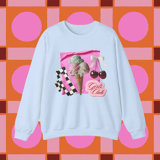 Girls Club Ice Cream Crewneck Sweatshirt